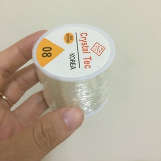 Cuộn cước trong co giãn màu trắng size 0.8mm