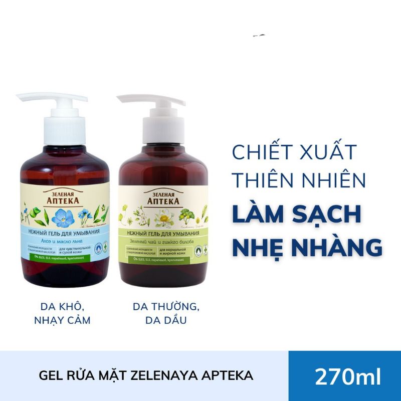 Gel rửa mặt Zelenaya Aptekain 270ml