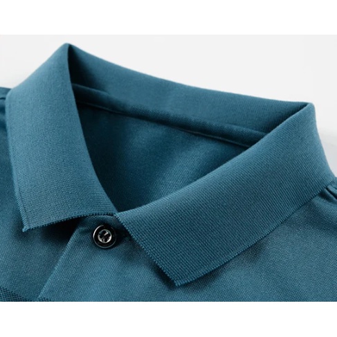 Áo polo cotton Tay Dài Dáng Rộng Cổ Đứng Thoải Mái Thời Trang Xuân Thu Cho Nam