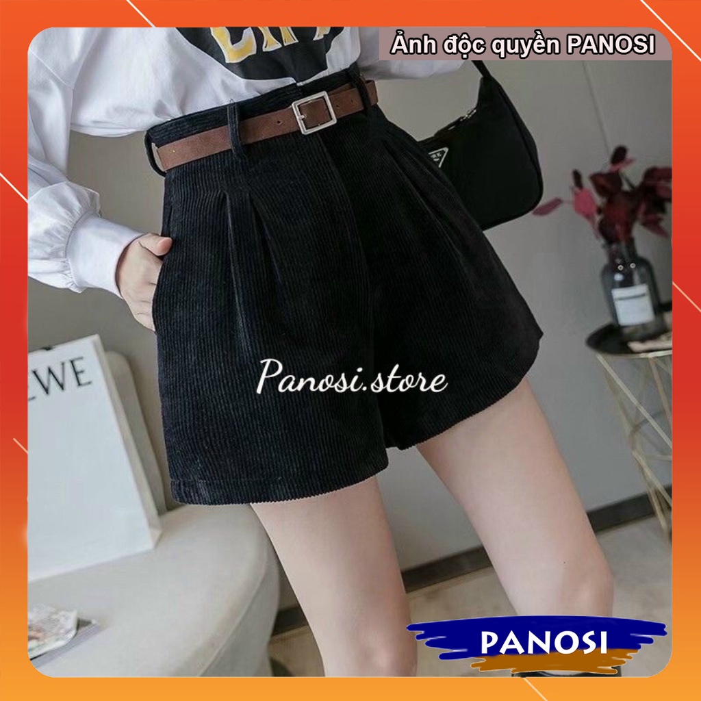 Quần short đùi nữ nhung tăm ống rộng - quần short đùi PANOSI mềm mịn cho các nàng teen xinh đẹp Q465