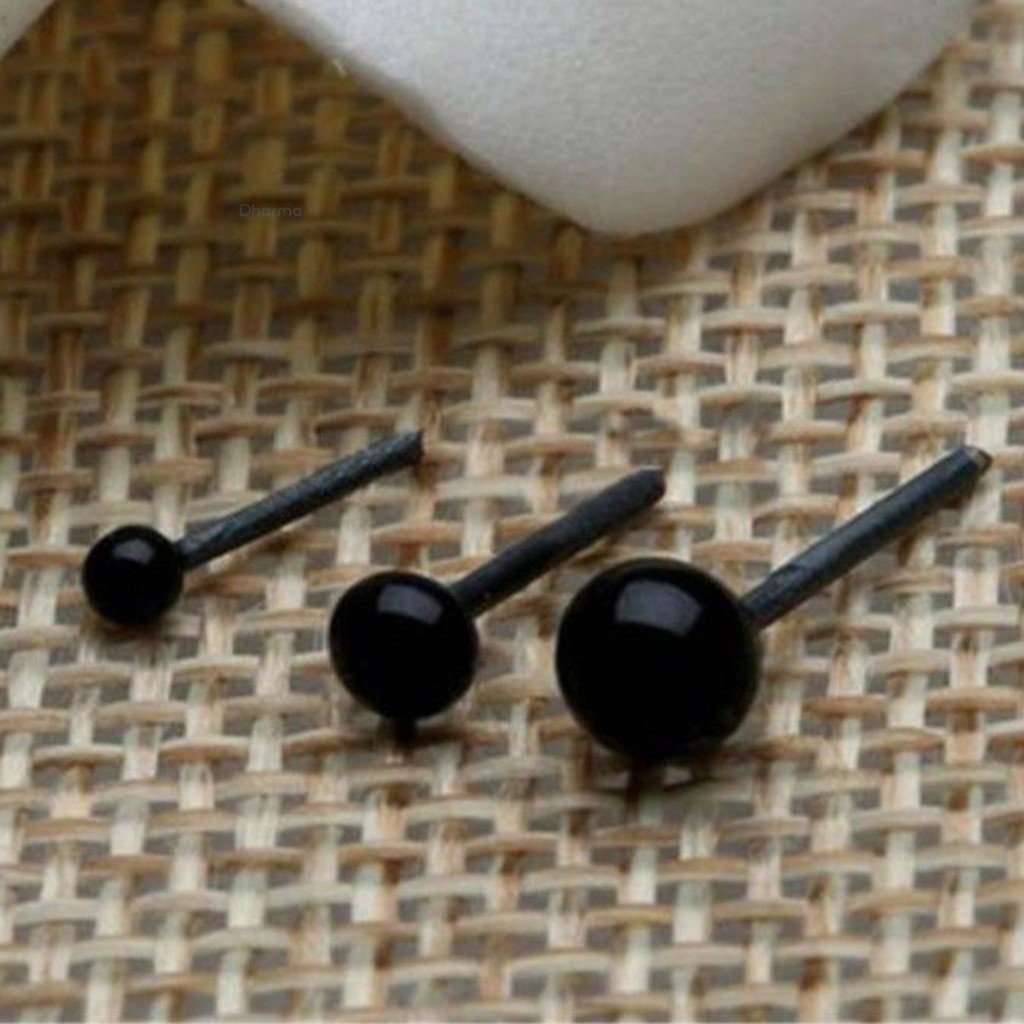 100 Mắt Kính 2 / 3 / 4mm Cho Thú Nhồi Bông Mắt Đen
