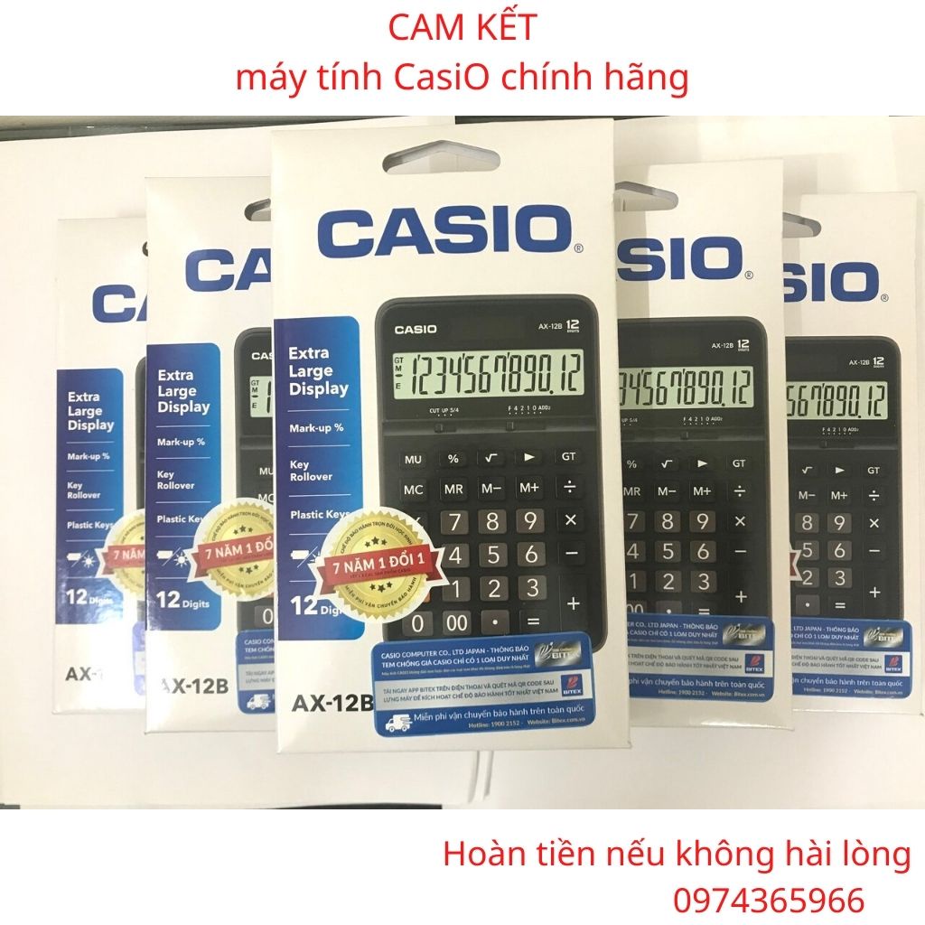 Máy tính Casio/máy tính cầm tay, casio, ax-12b chính hãng, giá rẻ.