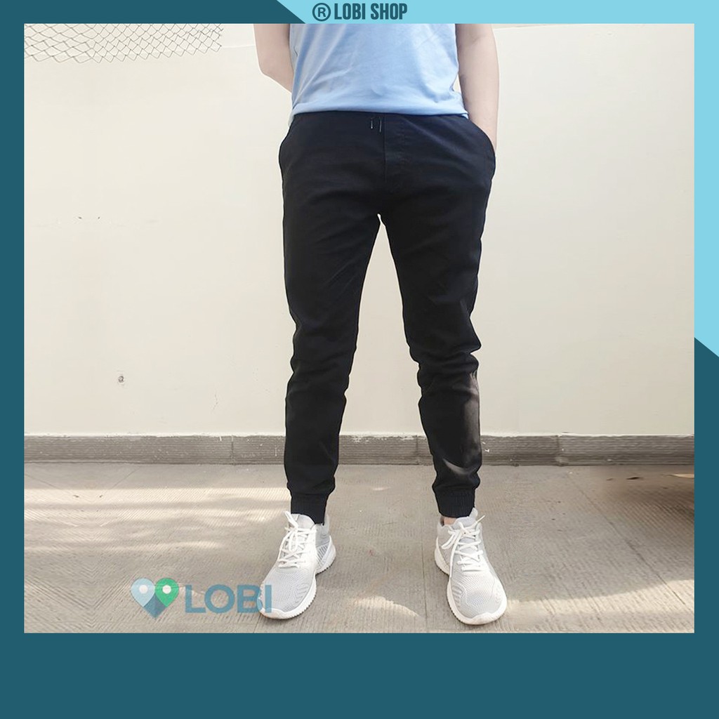 Quần jogger kaki nam đen | Quần ống bó nam năng động và khỏe khoắn, vải nhập khẩu co giãn, mềm mại