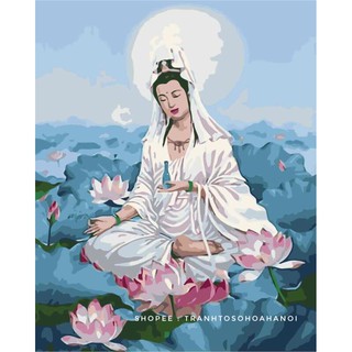 Tranh số hoá tự tô đã căng khung quan âm bồ tát Hà Nội Paiting