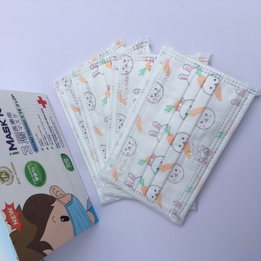 Khẩu trang y tế trẻ em cao cấp kháng khuẩn hộp 50 cái iMask Kid Duy khánh