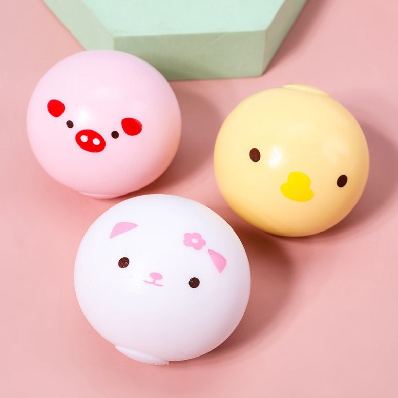 GUDETAMA SQUIShY Bánh Bao Bóp Hạt Xanh Và Hồng cực đáng yêu mochi slime