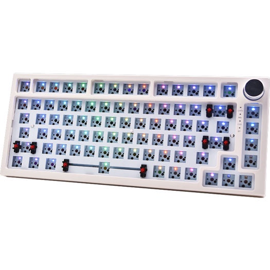 Bộ kit bàn phím cơ 75v5 3 modes, Led RGB, Hotswap, pin 10000mah Gasket mount