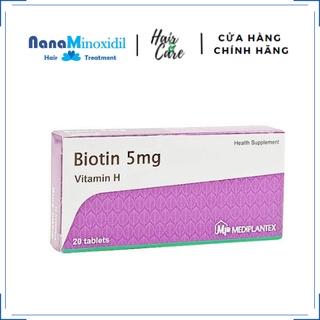 Biotin 5mg - Bổ sung Vitamin H giúp tóc mọc nhanh, chắc khoẻ