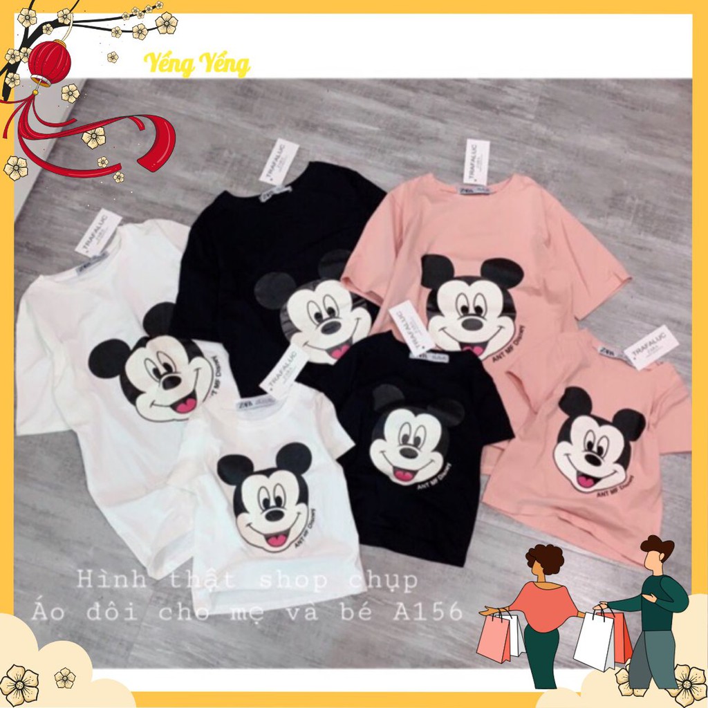 YY - ÁO ĐÔI MICKEY CỘC TAY CHO MẸ VÀ BÉ MÃ 4356