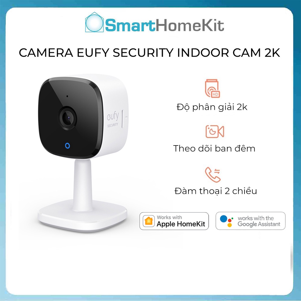Camera an ninh Eufy Security Indoor Cam 2K (Anker T8400) - AI thông minh, ghi hình đêm