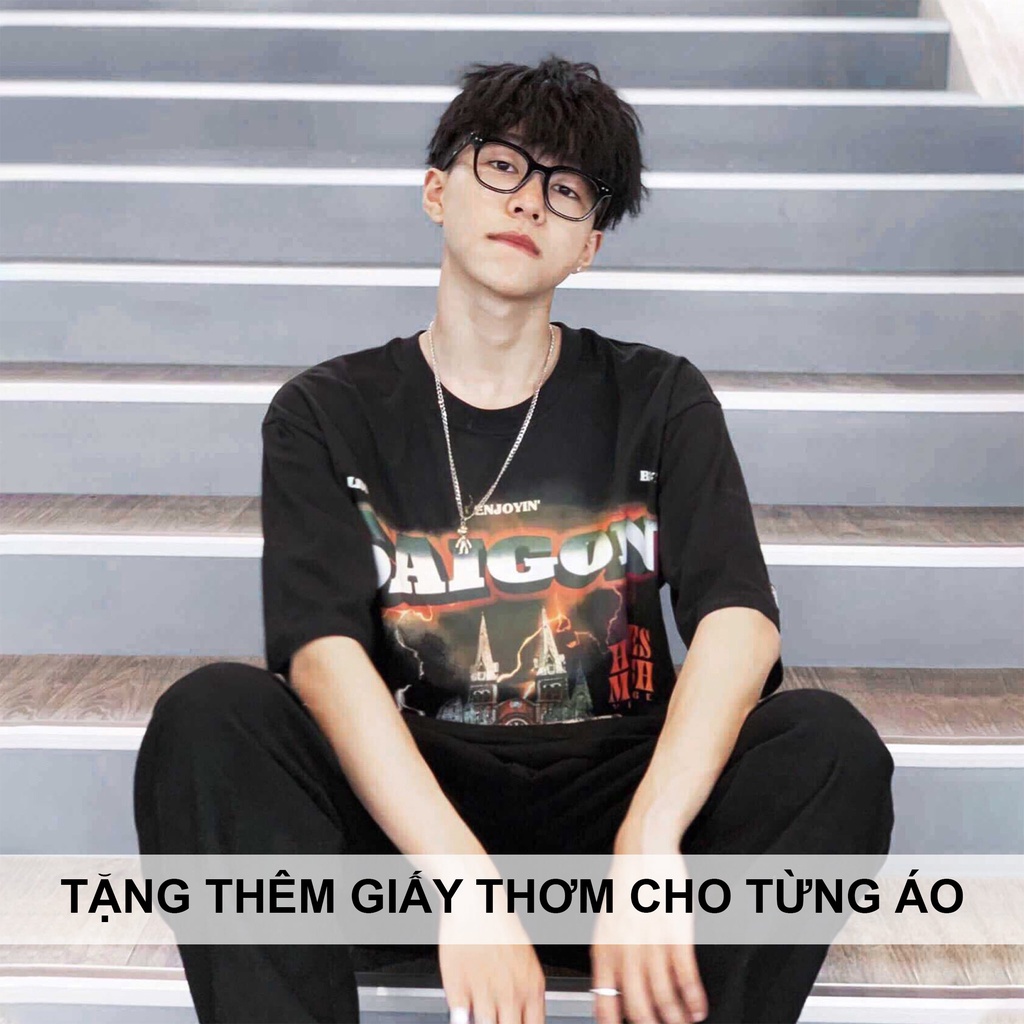 Áo Thun Form Rộng HADES Sài Gòn Spirit Tee Nam Nữ Unisex Full Tag Hình Nhà Thờ Đức Bà Saigon Màu Đen TUN SHOP