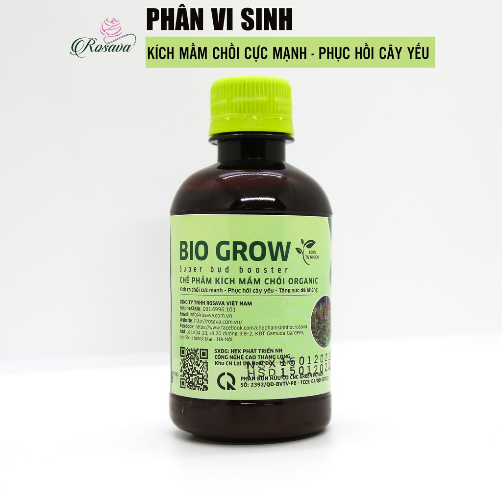 Phân bón lá kích mầm chồi Rosava hữu cơ vi sinh cho hoa hồng, cây cảnh, hoa giấy, hoa lan, sen đá