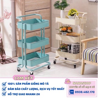 [Sỉ/Lẻ] Kệ đa năng 3 tầng có bánh xe - loại có tay đẩy siêu nhẹ