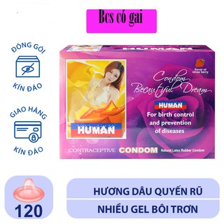 Bao cao su (bcs - condom) gia đình giá rẻ Human có gai nhẹ hộp 10 cái