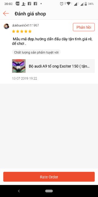 Bộ audi A9 tổ ong Exciter 150