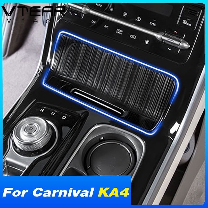 Khung Inox Trang Trí Bảng Điều Khiển Trung Tâm Cho Kia Carnival KA4 2022 2021