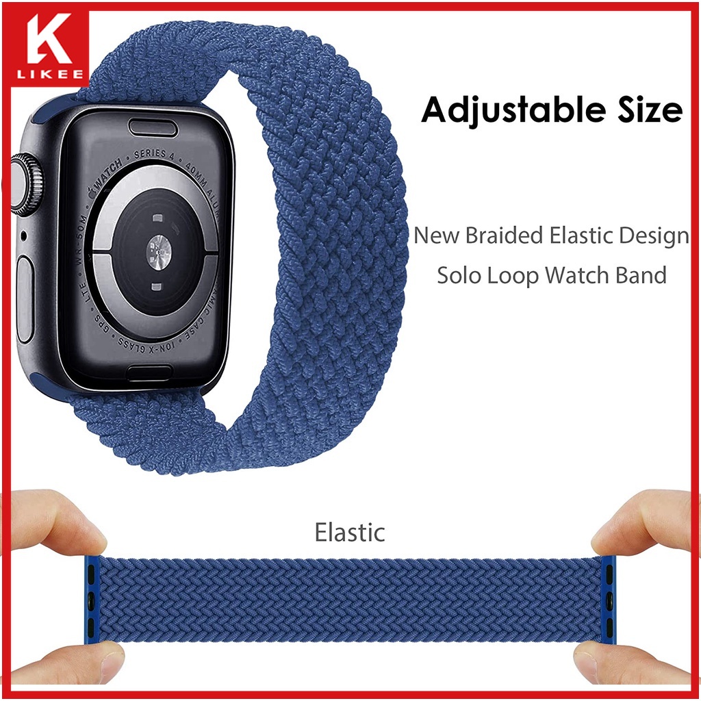 Dây Đeo nylon Co Giãn Thay Thế Cho Đồng Hồ Thông Minh Apple 44mm 40mm 38mm 42mm series 7 1 2 3 4 5 Se 6 41mm 45mm 44mm 40mm 38mm 42mm