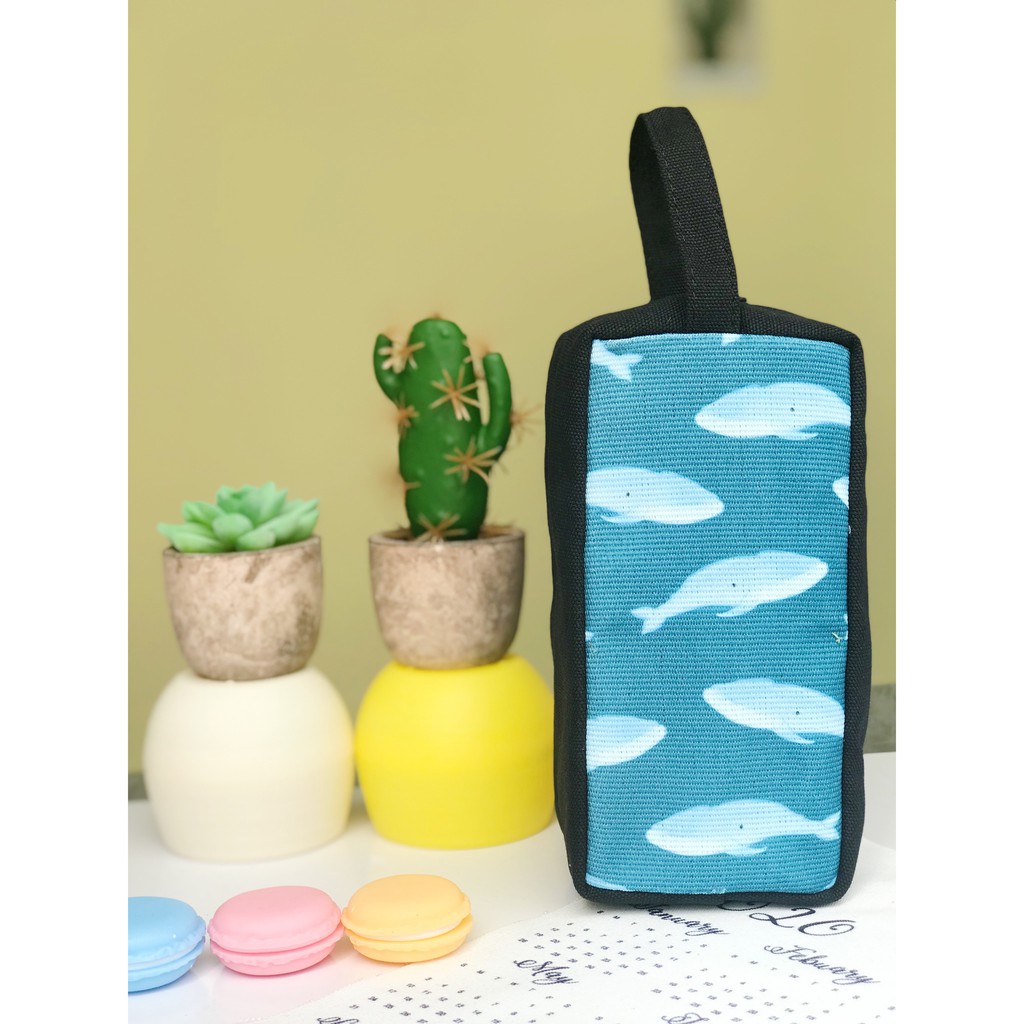 Bóp Viết Vải Canvas Cá Voi Xanh