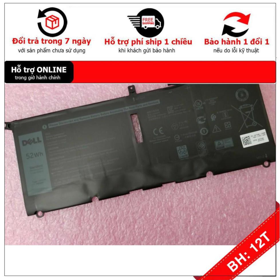 [BH12TH] . Pin Latop Dell XPS 13 9370 9380 Loại 52WH Mã Pin DXGH8 Có Video Thực Tế