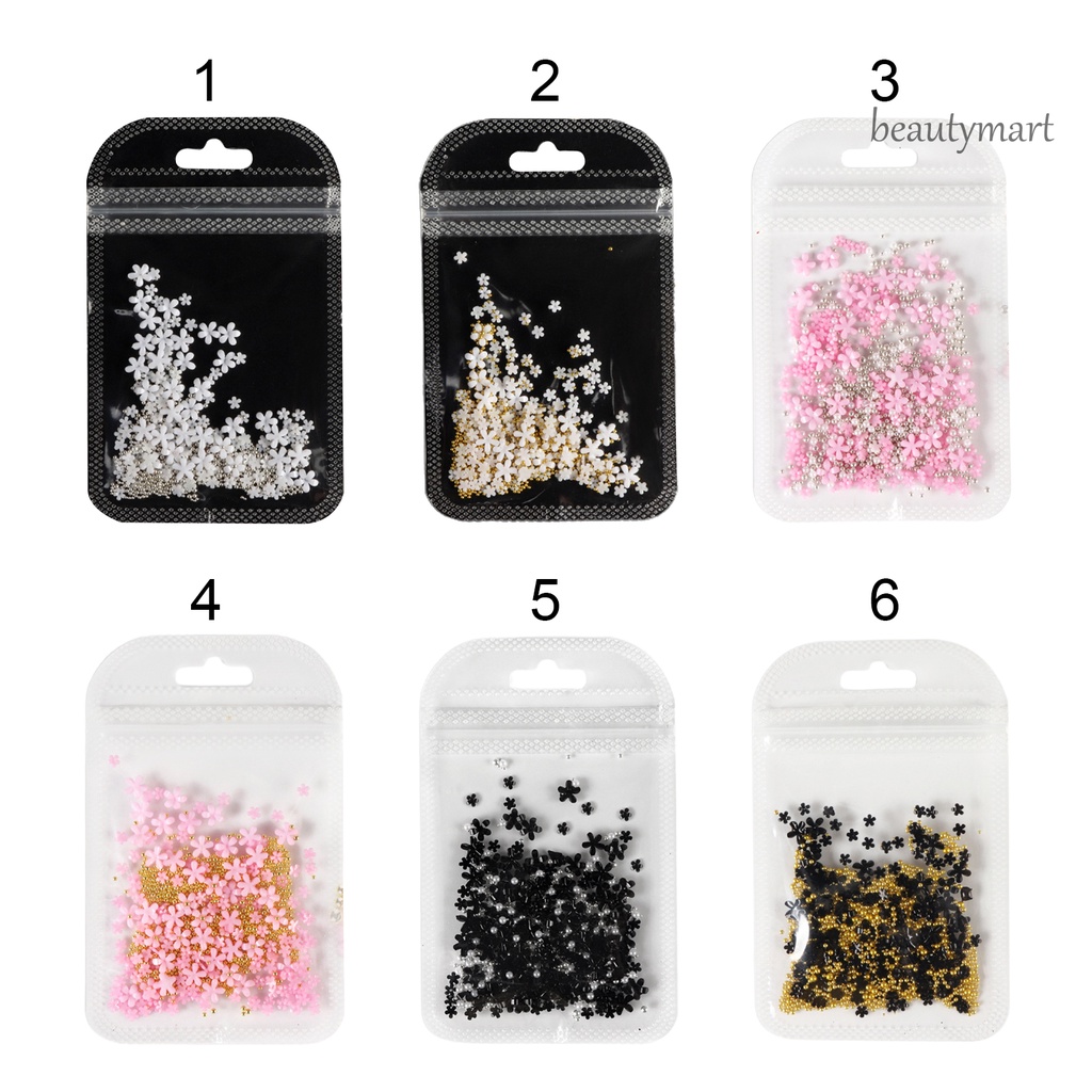 [Hàng mới về] Túi hạt cườm hình hoa 3D trang trí móng đa năng chống nước cho salon