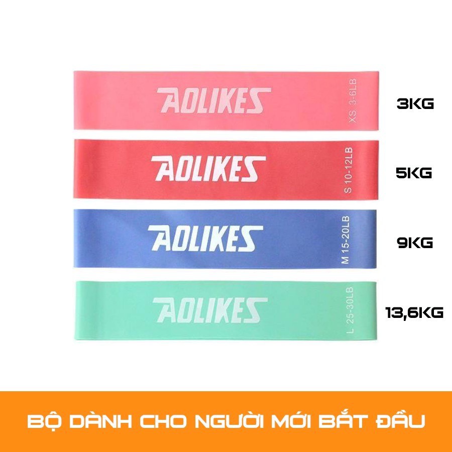 Dây Cao Su Kháng Lực Miniband  AOLIKES AL3601 ( 6 dây 6 cấp độ tập chân tập mông)