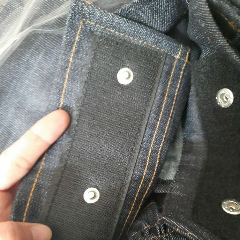 Váy chống nắng vải jean, kaki cao xẻ tà nút bấm chân, quây xếp ly, lưng thun, vừa dán vừa nút
