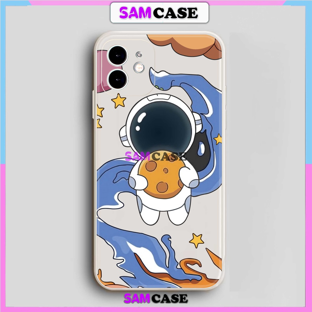 Ốp lưng iPhone Phi hành gia cạnh viền vuông silicon dẻo cho iphone 6/6s/7/8/X/XS/XR/11/12/13/14 Pro Plus Max cute đẹp