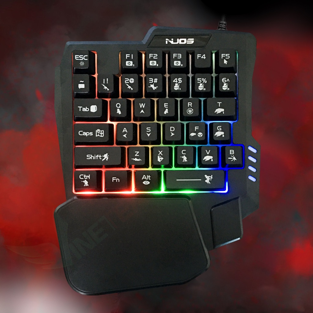 Bàn phím bán cơ 1 tay NOUS chơi các game mobi Freefire, CF, liên quân,...siêu chất -dc4800