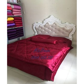 Chăn Ga Gối Nệm Phi Lụa _ Đỏ Đô