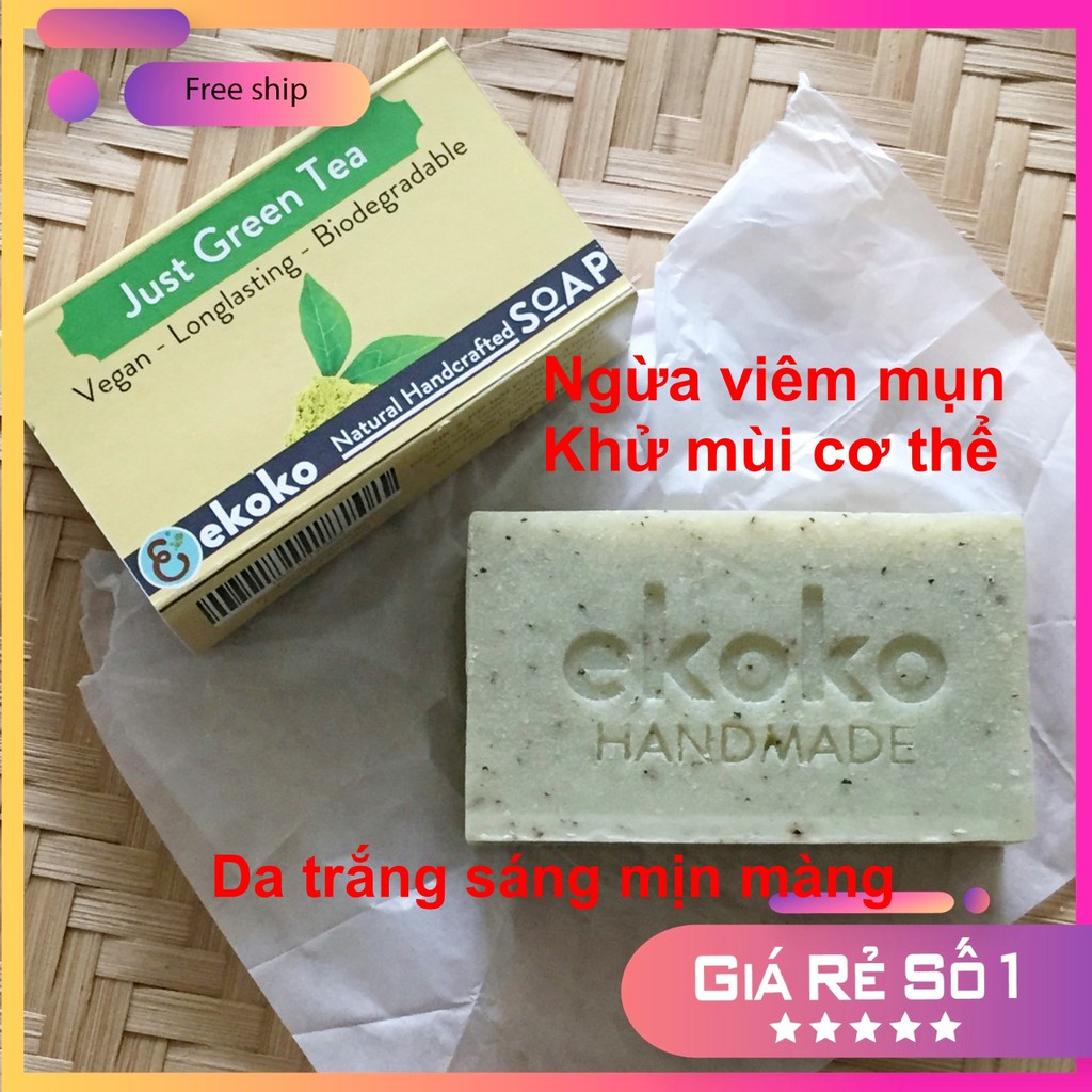 SOAP XÀ PHÒNG TỰ NHIÊN TRÀ XANH CAO CẤP KHỬ MÙI CƠ THỂ JUST GREEN TEA 100GR