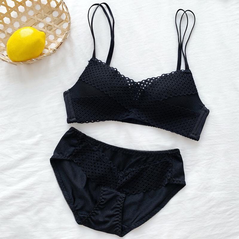 Bộ Đồ Lót Ren Chéo, Áo Lót Nâng Ngực, Đệm Mỏng, Không Gọng, Sét Đồ Ren Nữ AL28-THESHE* | BigBuy360 - bigbuy360.vn