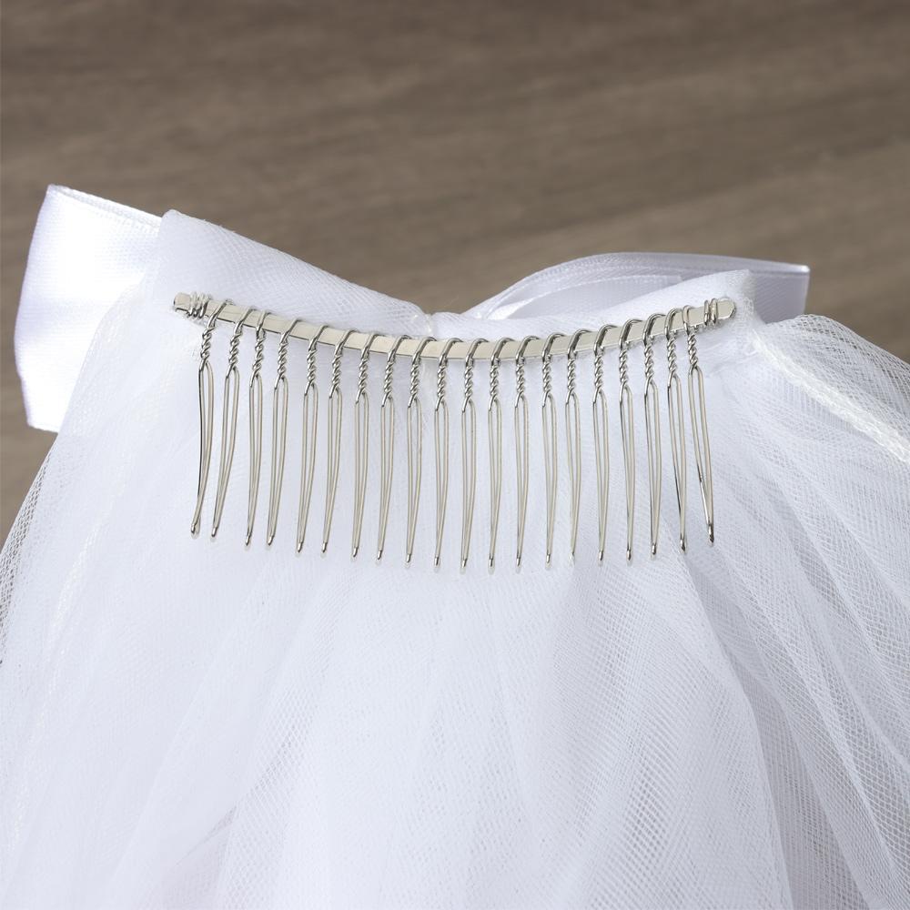 UPSTOPVN Mạng Che Mặt Hai Lớp Ngắn Đơn Giản Cho Cô Dâu Kèm Lược Mới