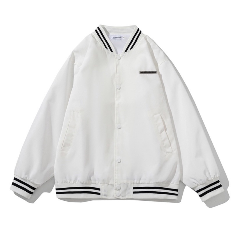 Áo khoác bomber dù - Jacket dù basic cao cấp tag cao su unisex Nam Nữ