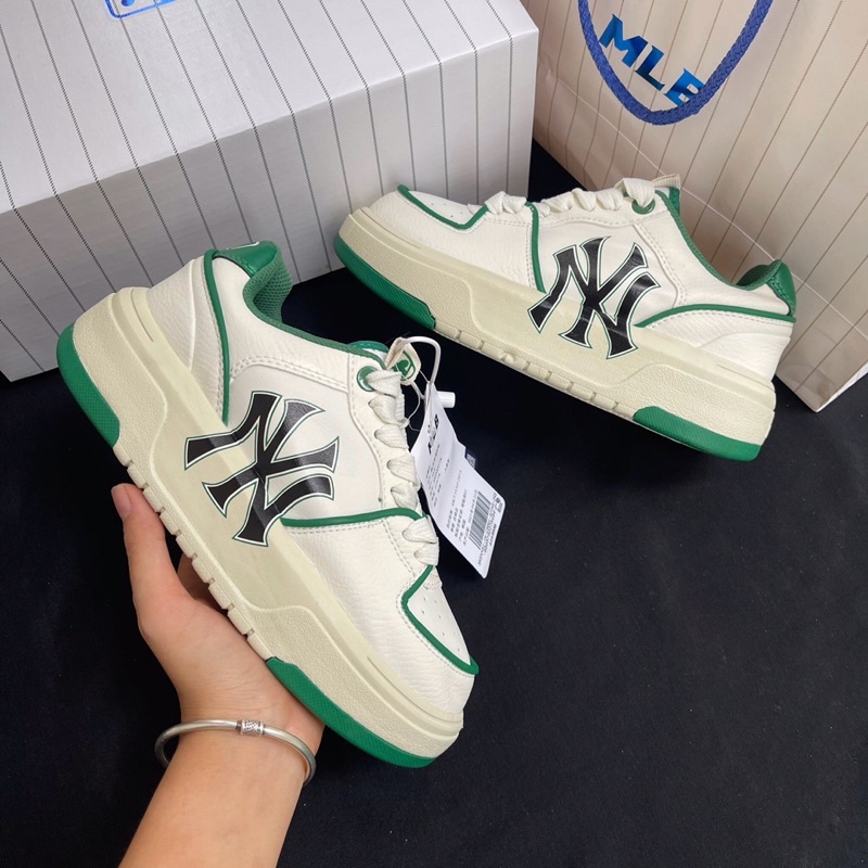 Giày MLB Chunky Liner New York Yankees White Green kẻ xanh lá bản sc cực chất hè 2023 full box bill