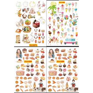 Sticker A4 [KEM ỐC QUẾ + BÁNH NGỌT] Dạng Lì Trang Trí Bullet Journal Siêu Đẹp 211