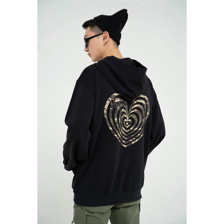 Áo Hoodie Nỉ Mũ Unisex BOO Dáng Oversized In Graphic Trái Tim BOOLAAB