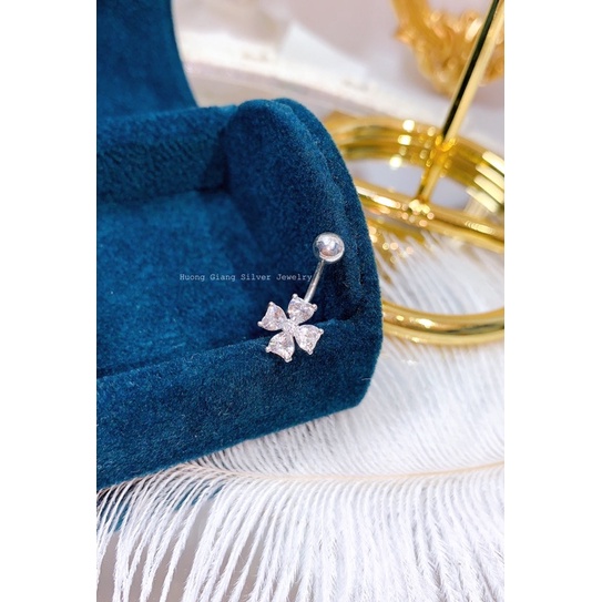 Khuyên rốn bạc ta 8mm-10mm tuỳ chỉnh size s925 - HuongGiangSilver
