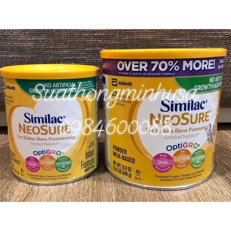 Sữa Similac NeoSure Dành Cho Bé Sinh Non Và Nhẹ Cân 646g