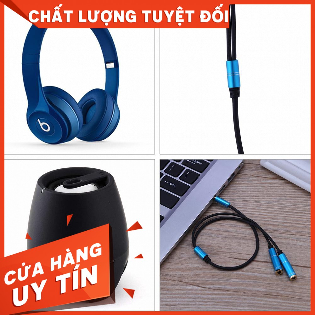 Cáp nối dài jack âm thanh 3.5mm đực sang 2 đầu cái cho laptop , máy tính- Sẵn Hàng