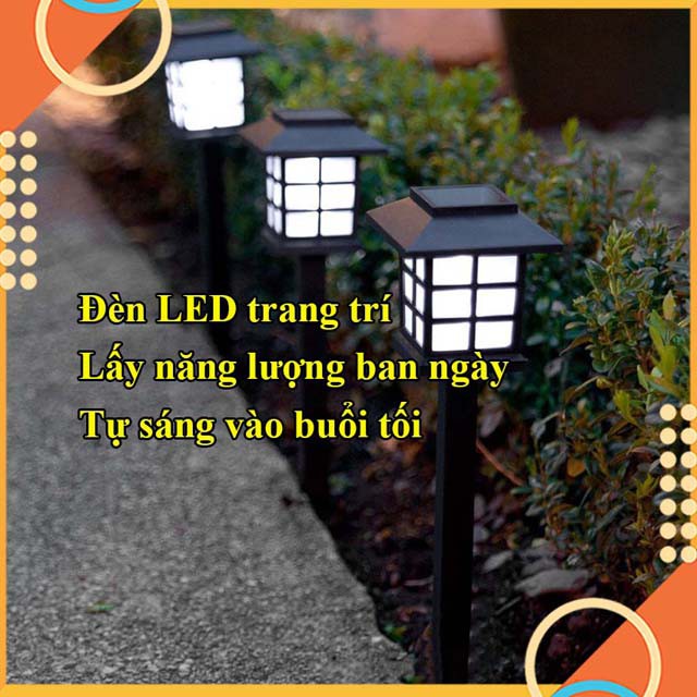 ☘☘ Đèn trang trí sân vườn hình trụ dùng năng lượng mặt trời ☘☘