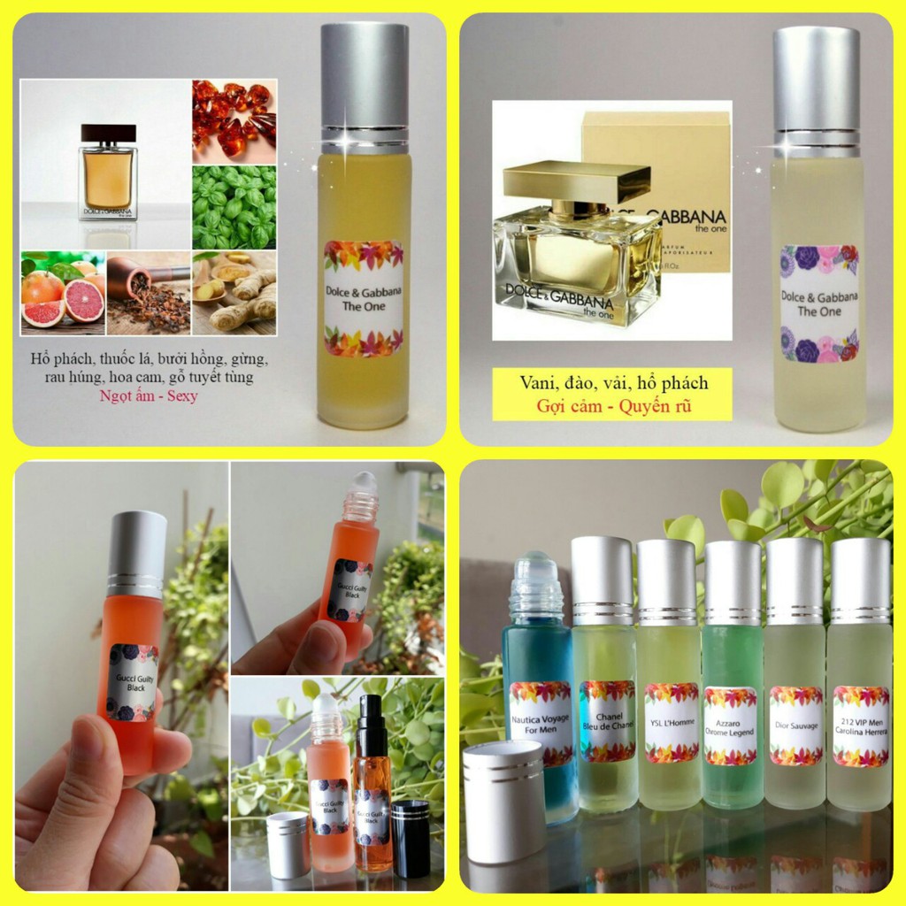 Combo 8 Chai Tinh Dầu Nước Hoa Pháp Mùi Tự Chọn | Thế Giới Skin Care