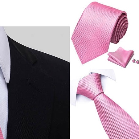 Bộ Cà vạt 4 món gồm Cavat 8cm, khăn cài túi, Măng-set, Nhẫn tròn phụ kiện, Cravat chú rể, Calavat công sở CBC-8227
