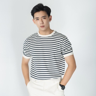 Áo Thun Nam Vải Dệt Kim sọc kẻ ngang , Thun Cổ Tròn Co Giãn - Thoáng Khí Kiểu Hàn Divide 79 ATM162