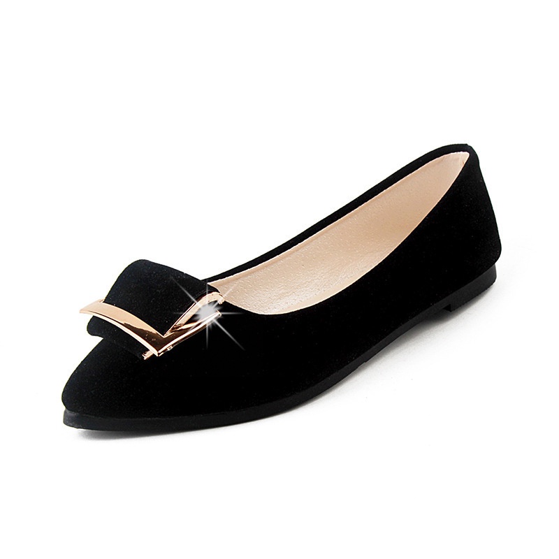 IELGY Giày búp bê  mũi nhọn thời trang Hàn Quốc cho nữ