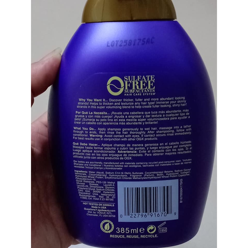 Dầu Gội Biotin & Collagen 750ml chính hãng Mỹ