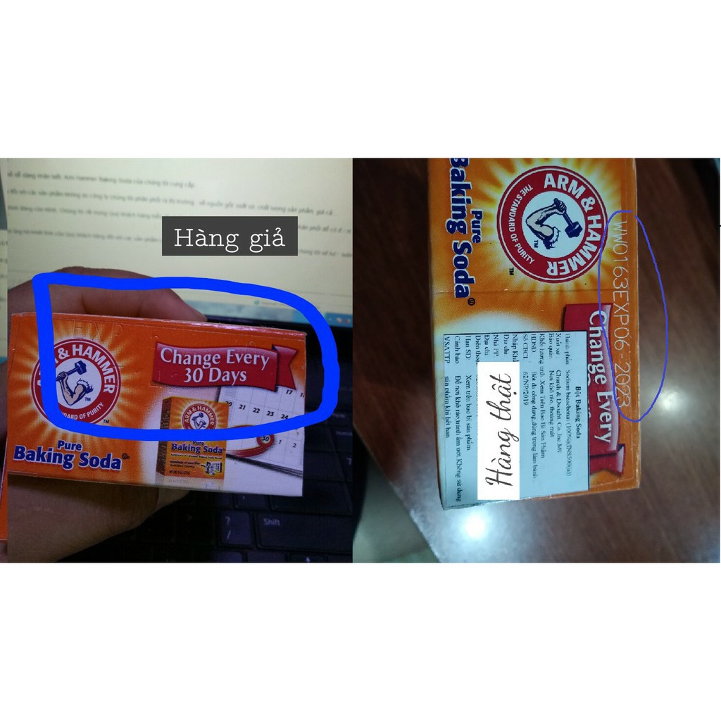 [NHẬP KHẨU MỸ ]Bột Baking Soda làm trắng răng, làm bánh, tẩy tế bào chết, tẩy rửa 454g