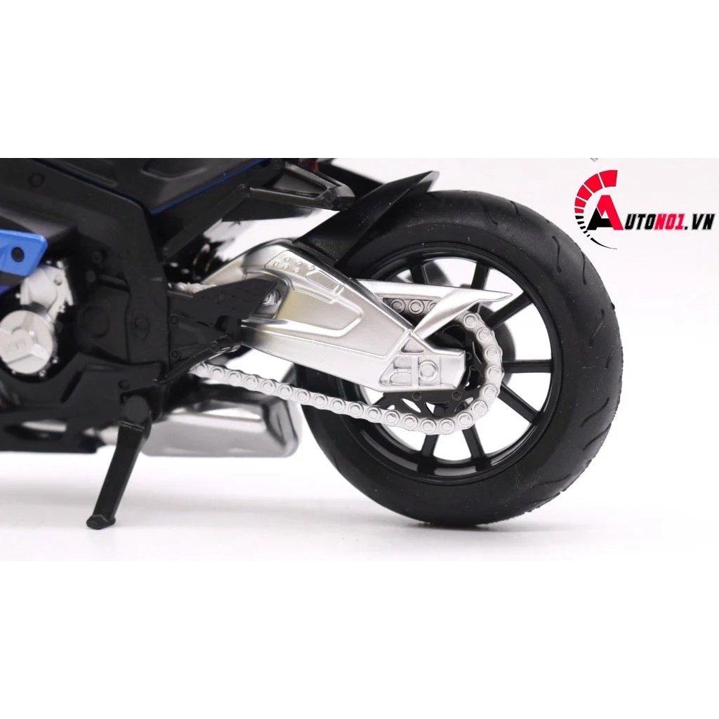 MÔ HÌNH BMW S1000RR XANH DƯƠNG ĐEN CÓ MŨ BẢO HIỂM 1:12 CAIPO 4852