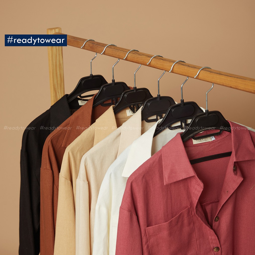 Sơ mi nữ form rộng oversize tay dài đi làm đi chơi có 1 túi ngực vải đũi - linen shirt SM02 | BigBuy360 - bigbuy360.vn