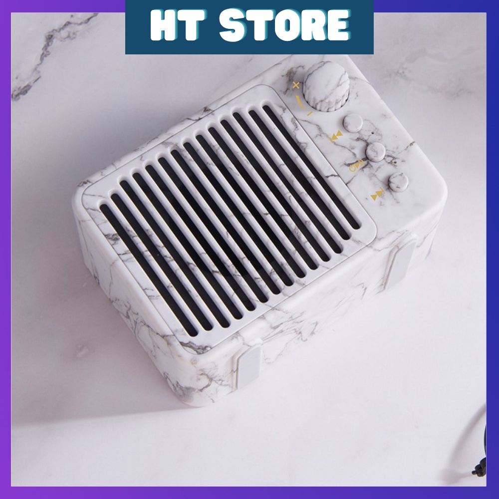 Loa Bluetooth Mini Không Dây Bass Mạnh Mẽ Họa Tiết Đá Cẩm Thạch Phong Cách Retro