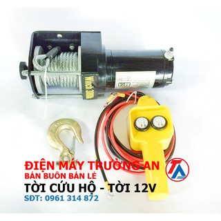 Tời cứu hộ ô tô nguồn 12v-24v 3000lbs-1.3 tấn